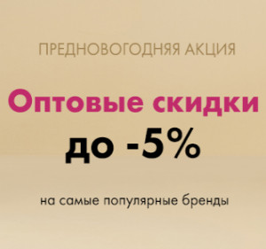 ПРЕДНОВОГОДНЯЯ АКЦИЯ: оптовые и розничные скидки на самые популярные бренды
