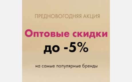 ПРЕДНОВОГОДНЯЯ АКЦИЯ: оптовые и розничные скидки на самые популярные бренды